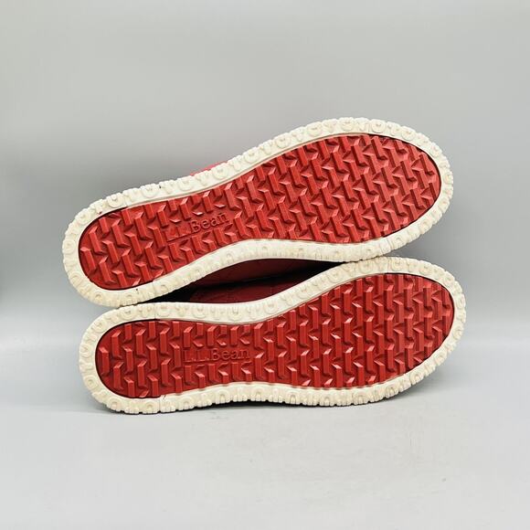 LL Bean Shoes Mens 11 Red Brown Quilted Clog Slip On House Slippers Comfort